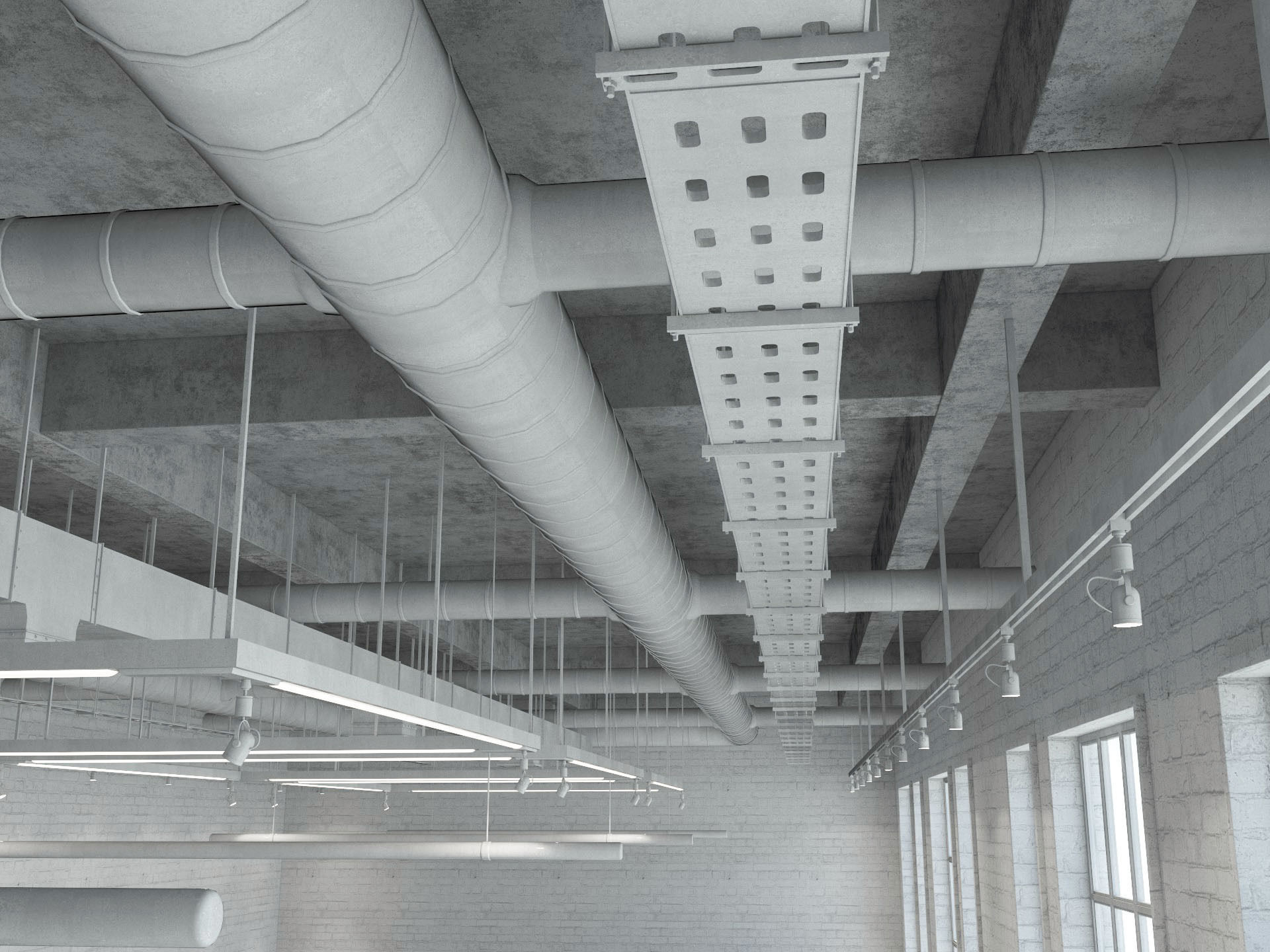 Loft Office interior 8 3D model_7