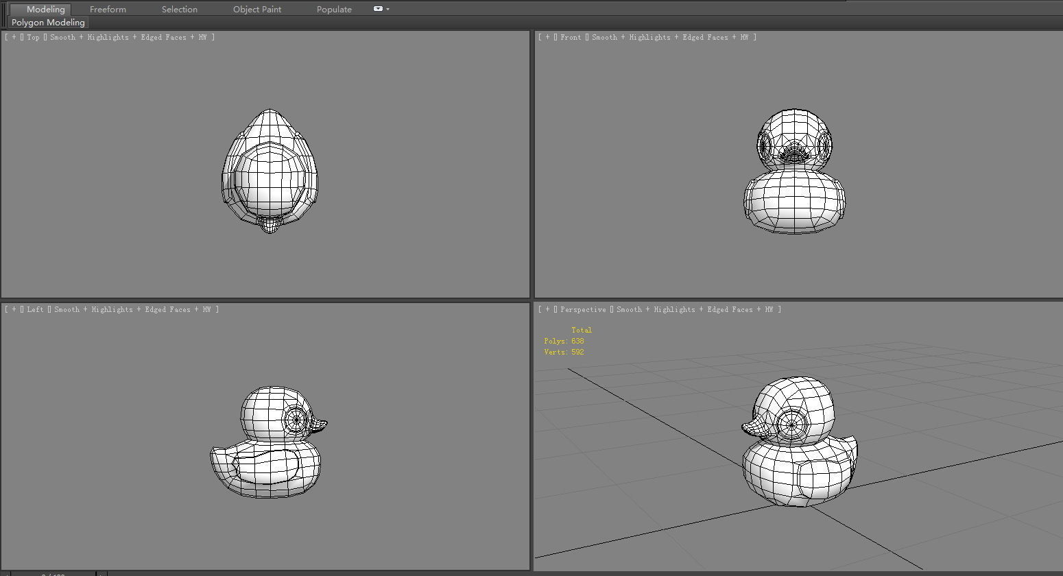 Cartoon little yellow duck - baby duck  Low-poly 3D model_6