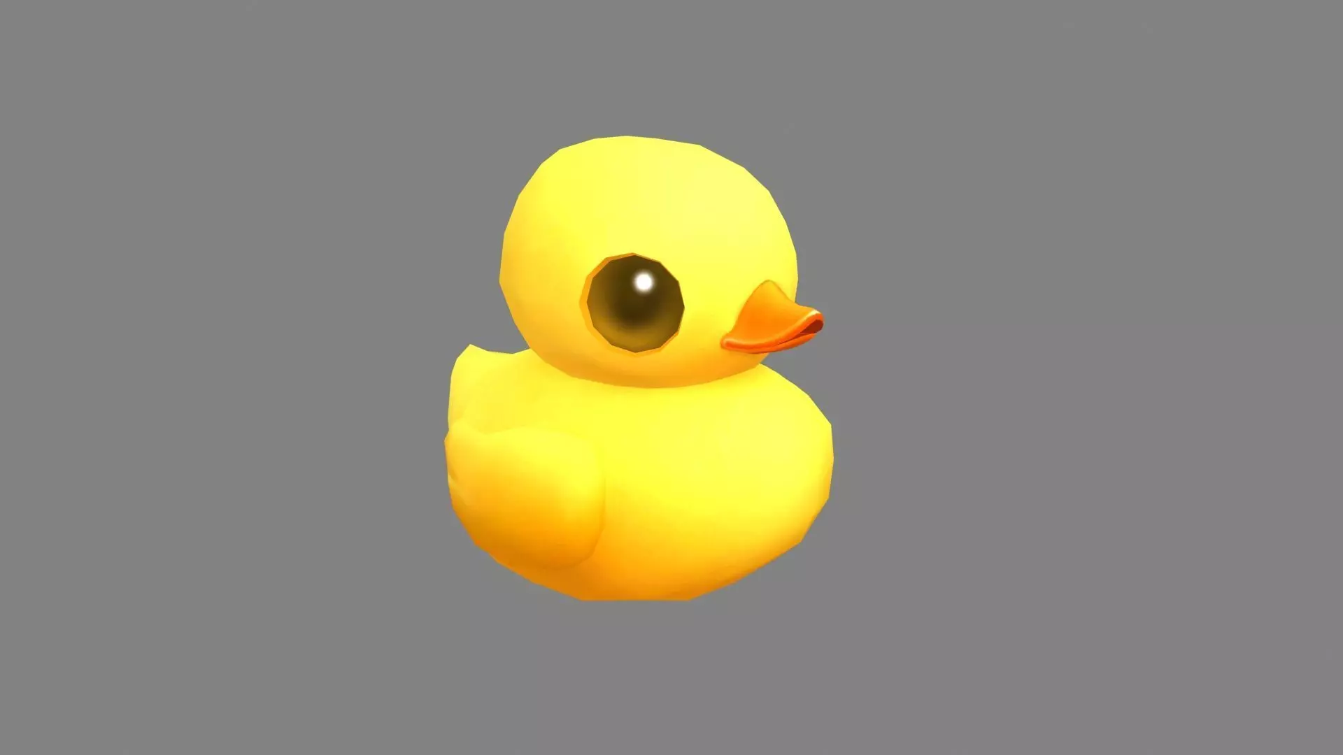Cartoon little yellow duck - baby duck  Low-poly 3D model_0