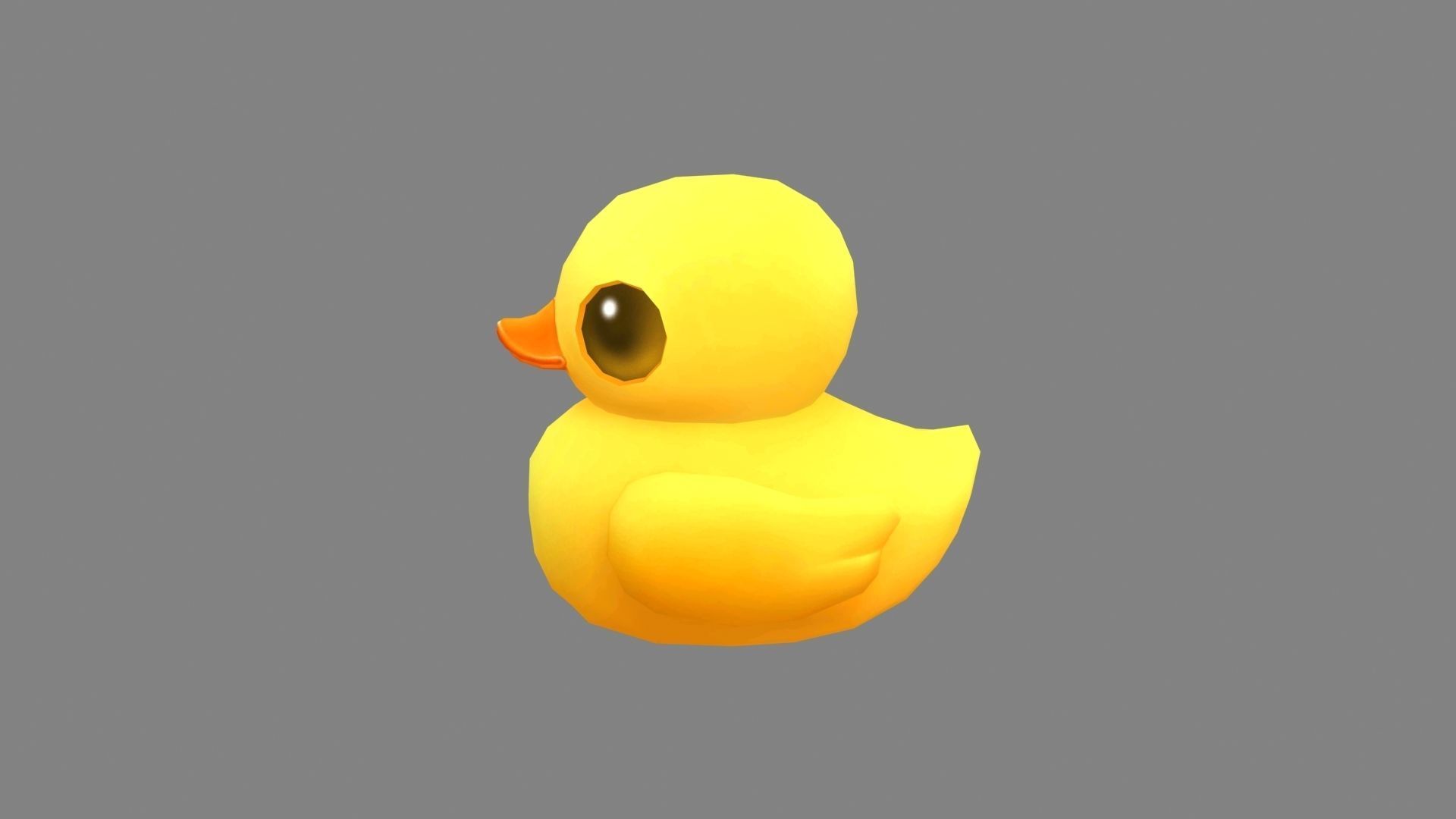 Cartoon little yellow duck - baby duck  Low-poly 3D model_2