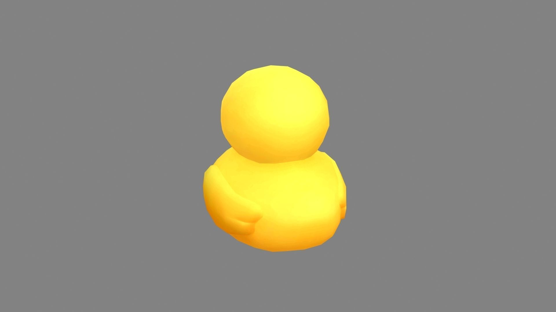 Cartoon little yellow duck - baby duck  Low-poly 3D model_3