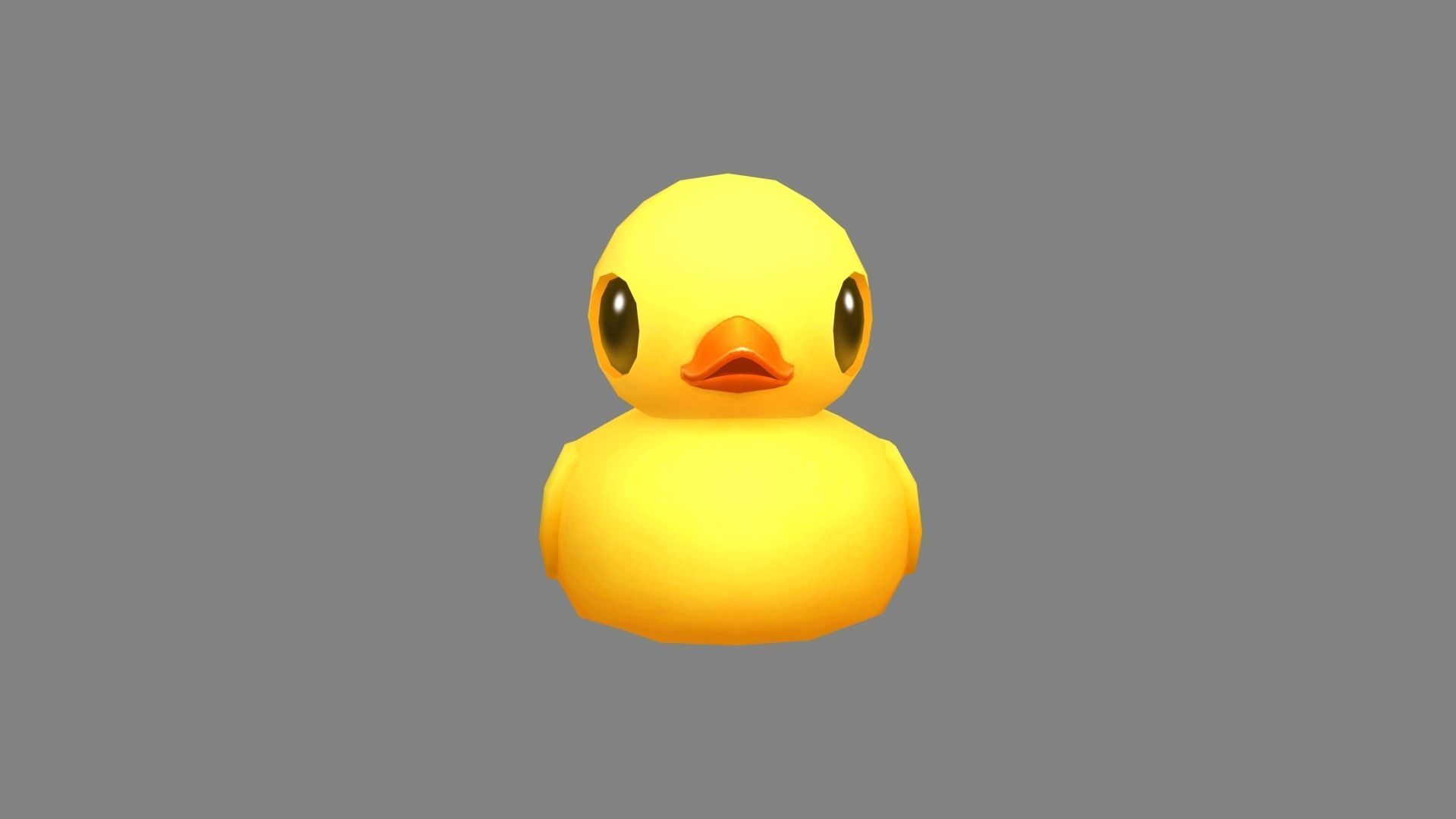 Cartoon little yellow duck - baby duck  Low-poly 3D model_1
