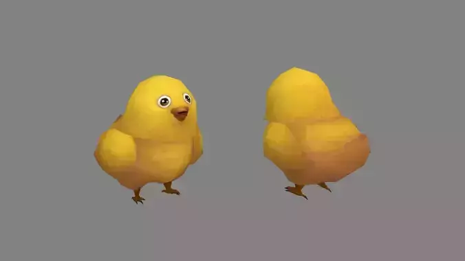 Cartoon chick - little yellow chicken