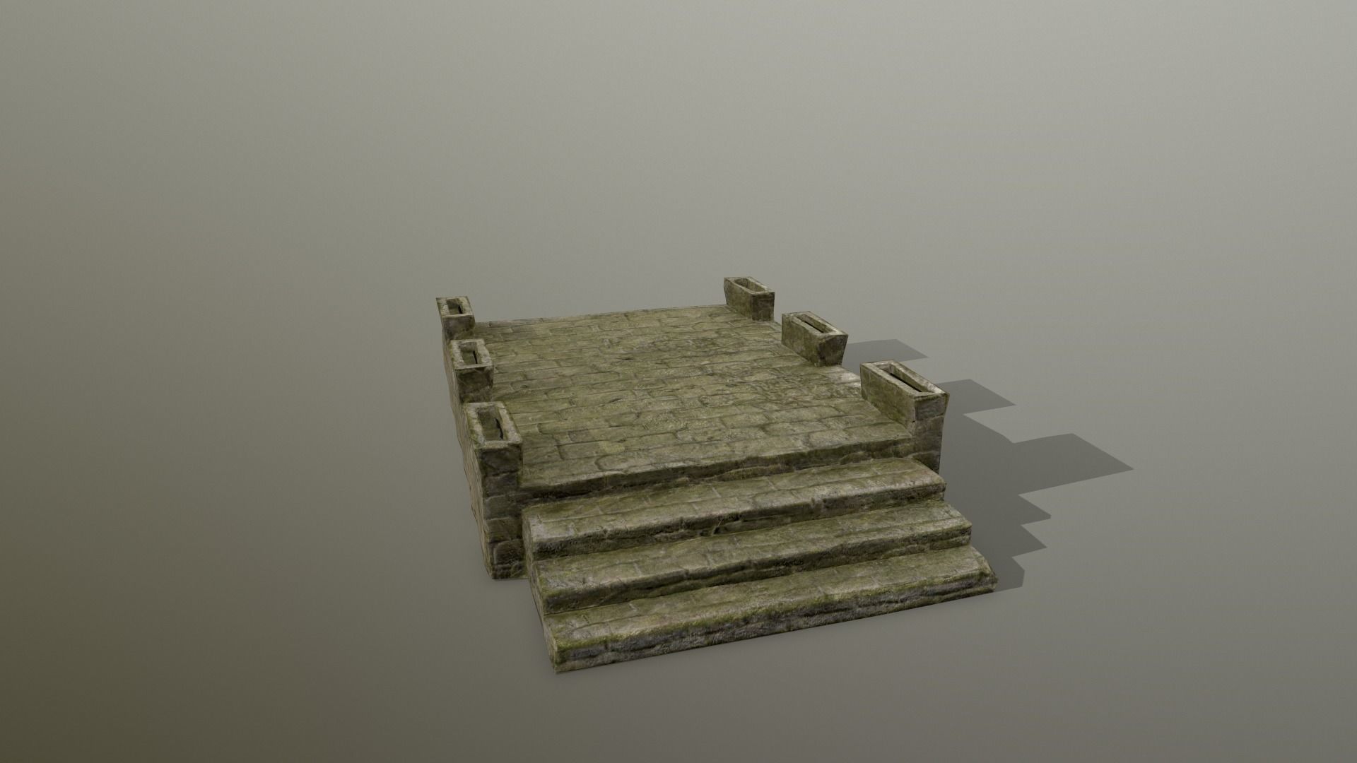 Altar Set stone column Low-poly 3D model_5
