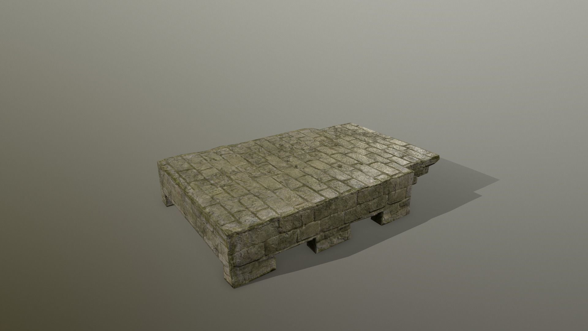 Altar Set stone column Low-poly 3D model_6
