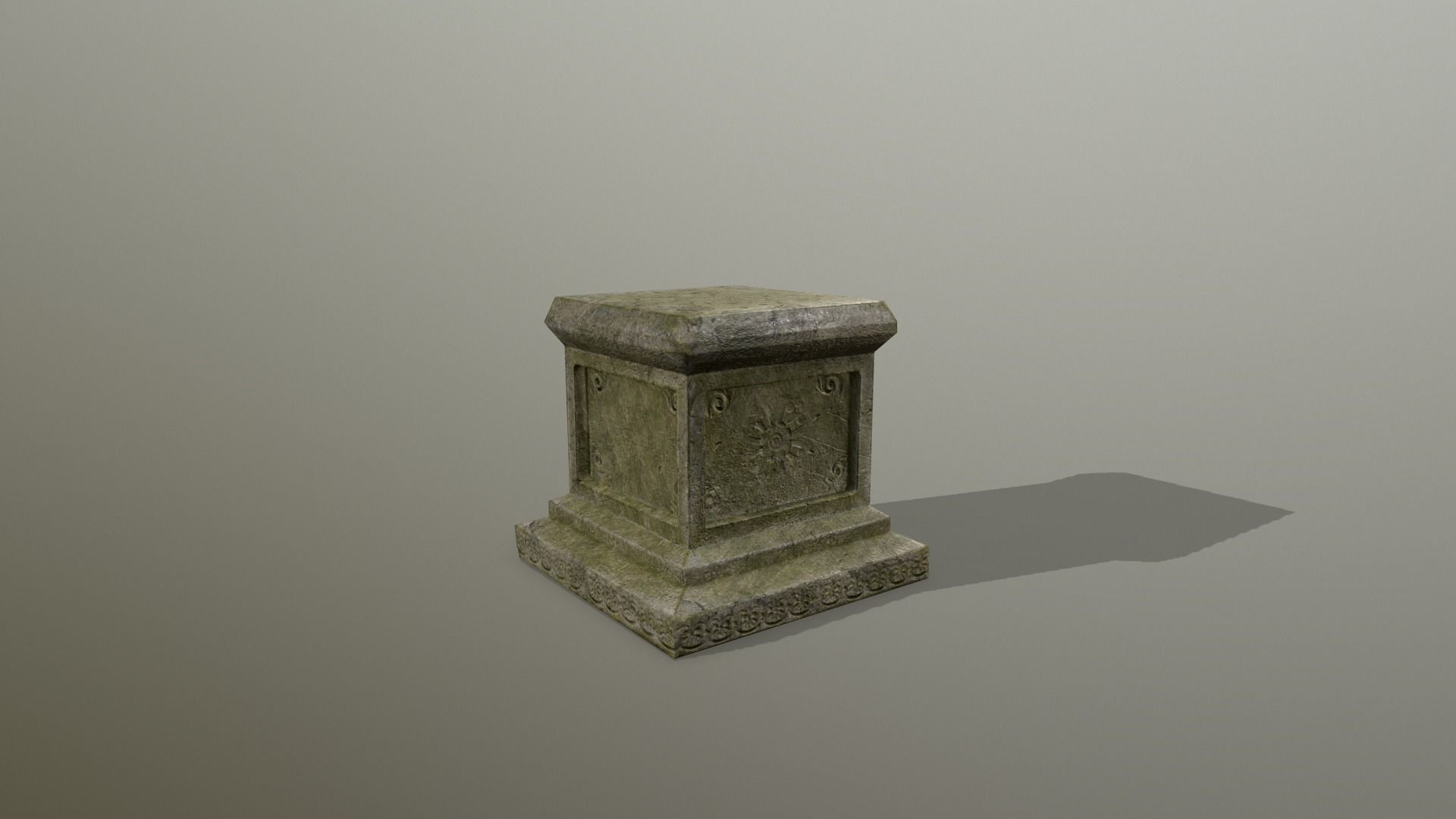 Altar Set stone column Low-poly 3D model_10