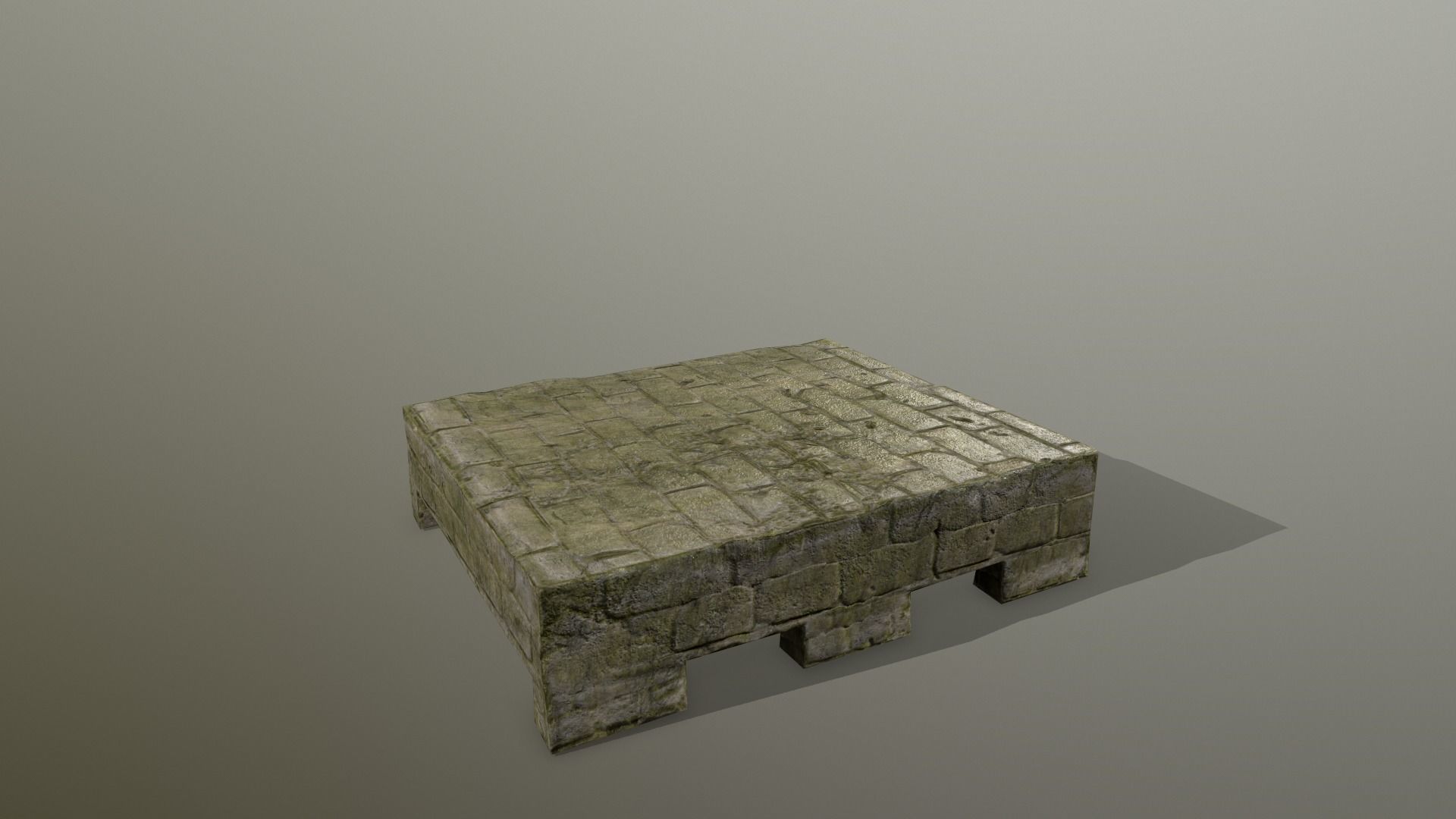 Altar Set stone column Low-poly 3D model_4