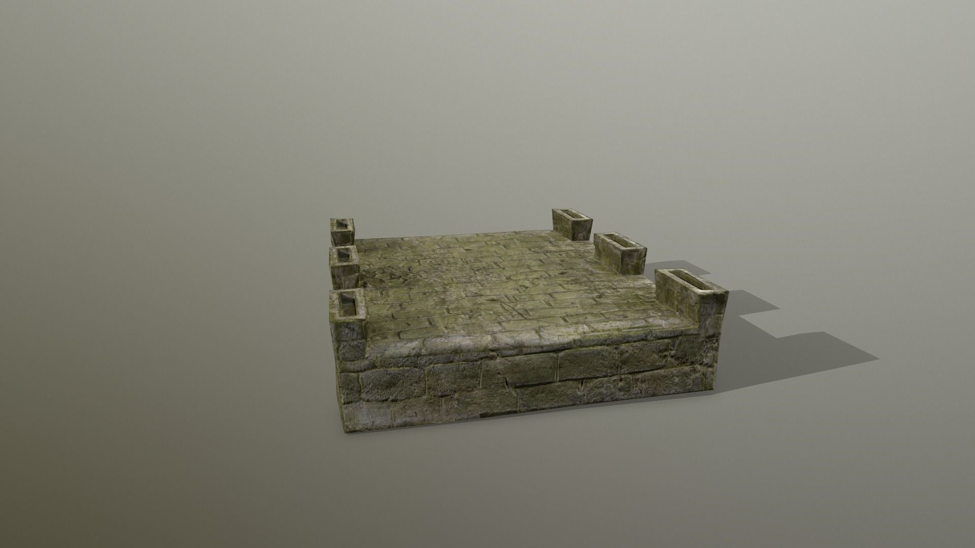 Altar Set stone column Low-poly 3D model_3