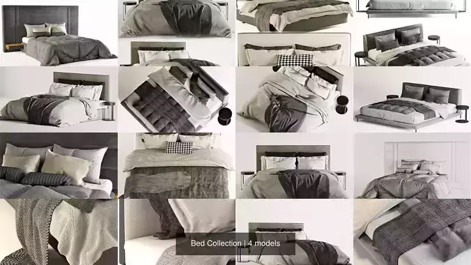Bed Collection king size frame with headboard and footboard 