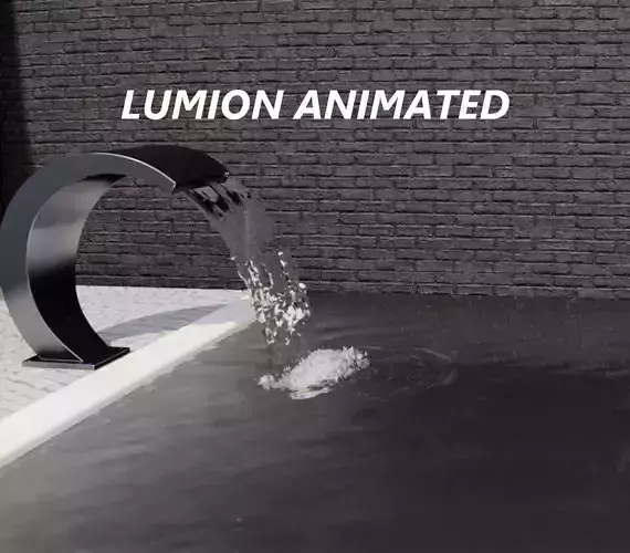 Lumion fountain - animated Low-poly 3D model
