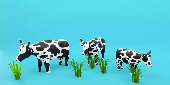 3 cows and grass