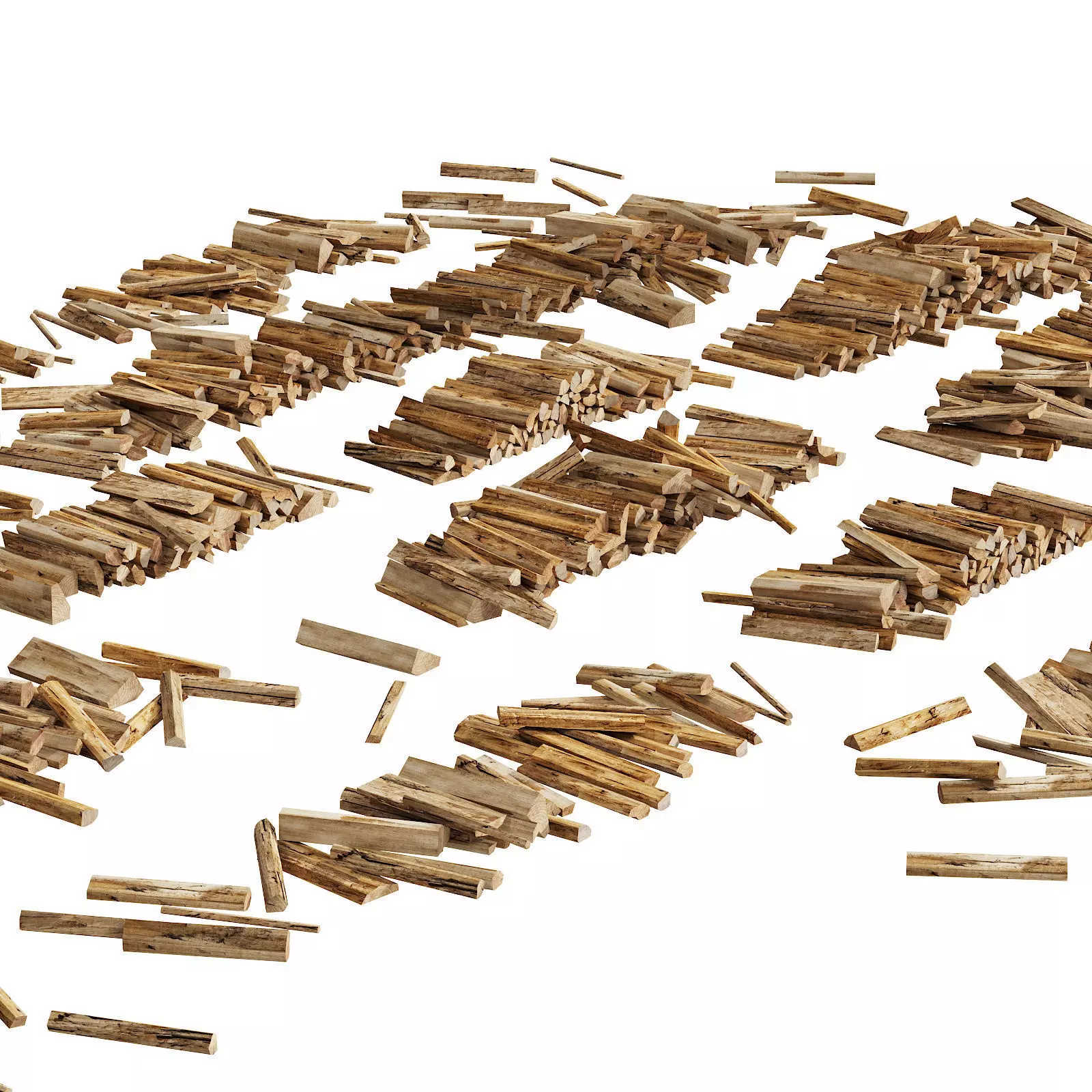 040 Firewood Logs 03 Scattered Firewood logs 3D model