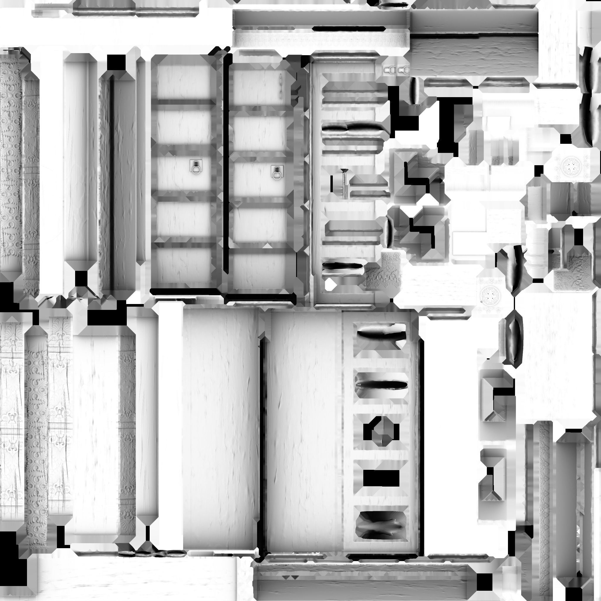 Old wooden door Low-poly 3D model_10