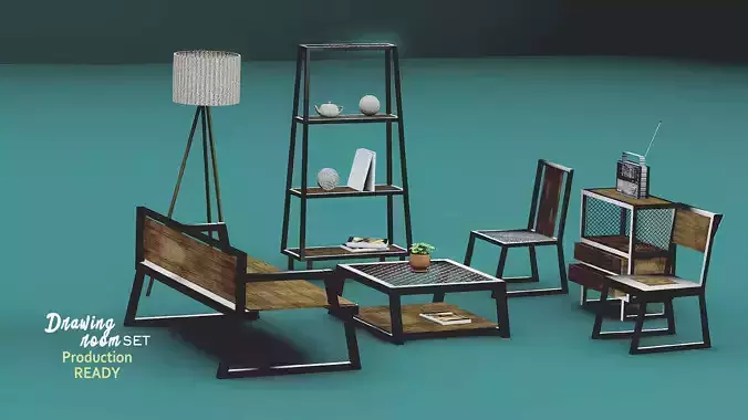 Interior living room industrial design