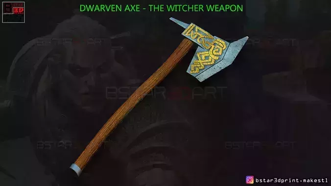 Dwarven Axe - The Witcher Weapon Cosplay 3D print model