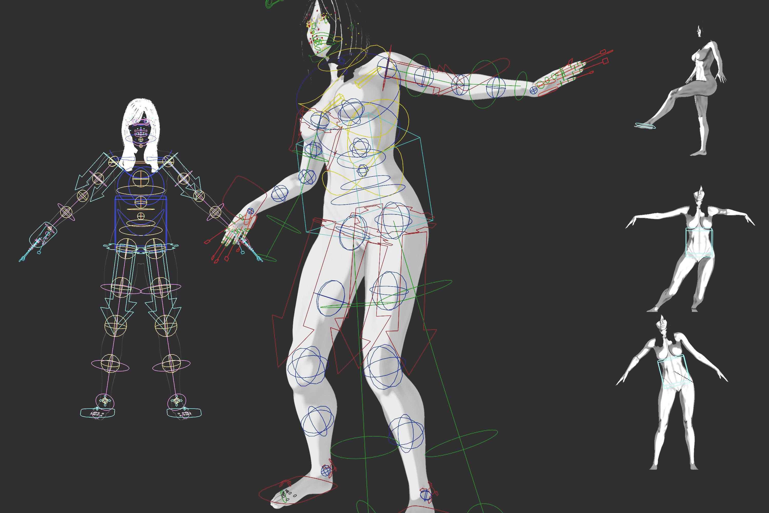 Naked Brunette Female - Fully Rigged  3D model_6