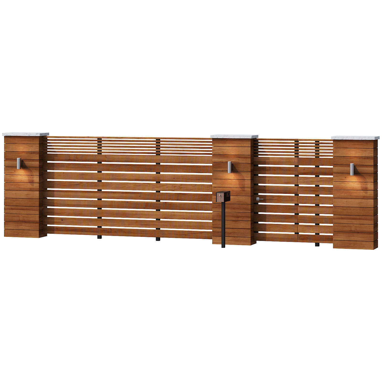 043 Modern Fence 01 3D model_1