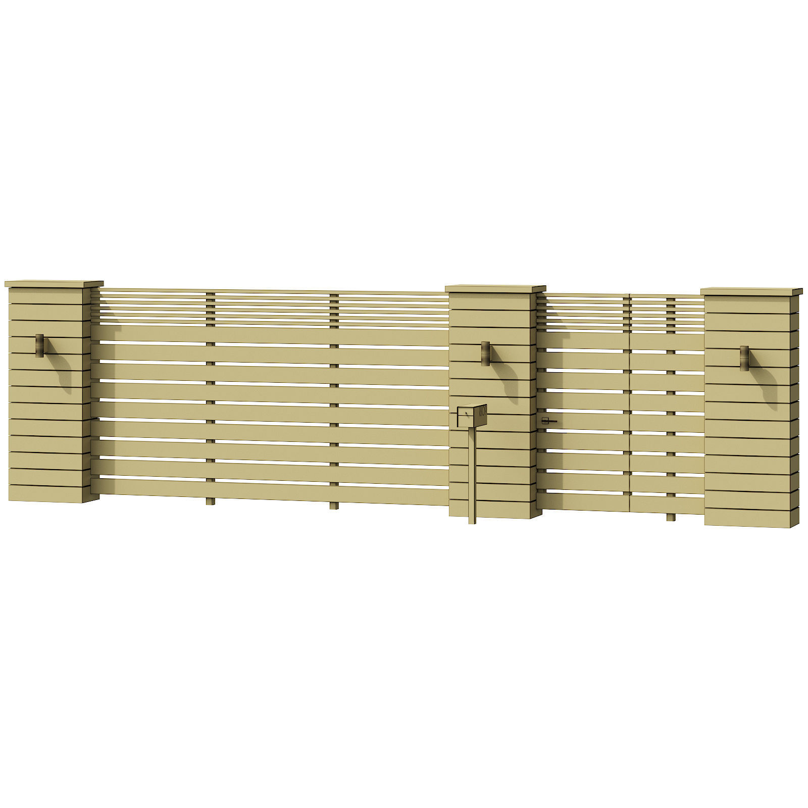 043 Modern Fence 01 3D model_7