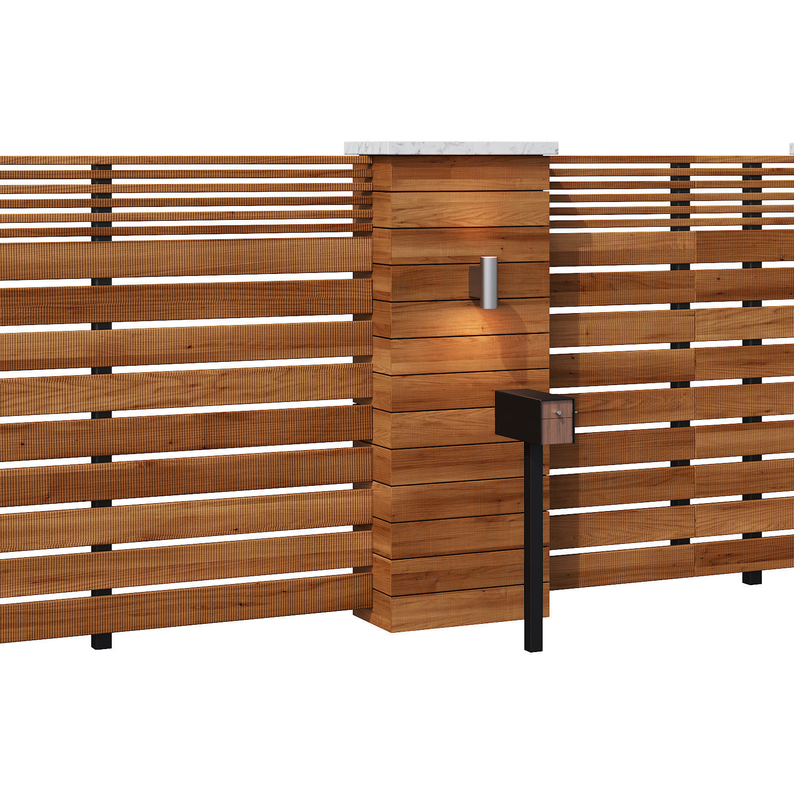 043 Modern Fence 01 3D model_12