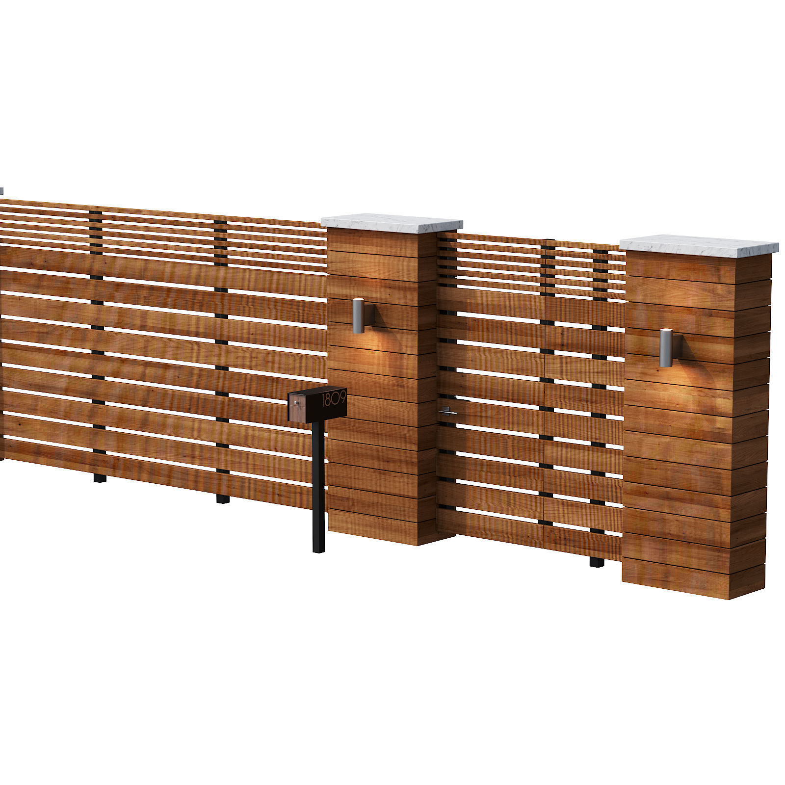 043 Modern Fence 01 3D model_11