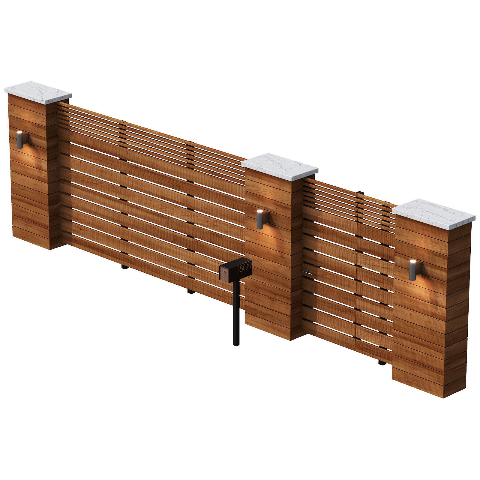 043 Modern Fence 01 3D model_8