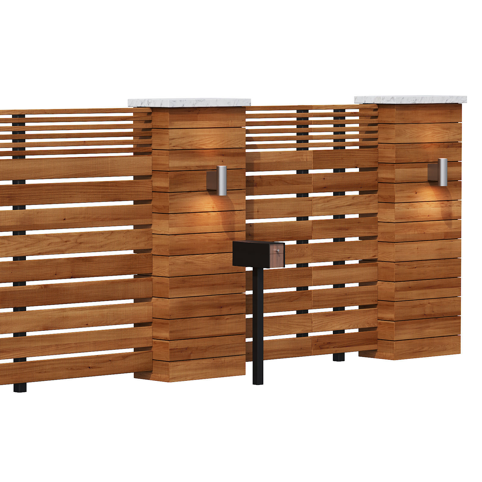 043 Modern Fence 01 3D model_13