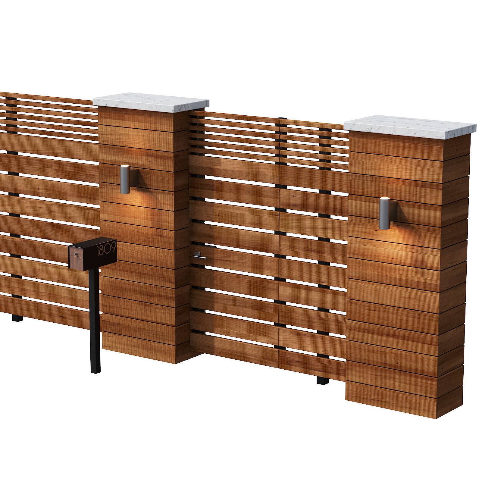 043 Modern Fence 01 3D model_9