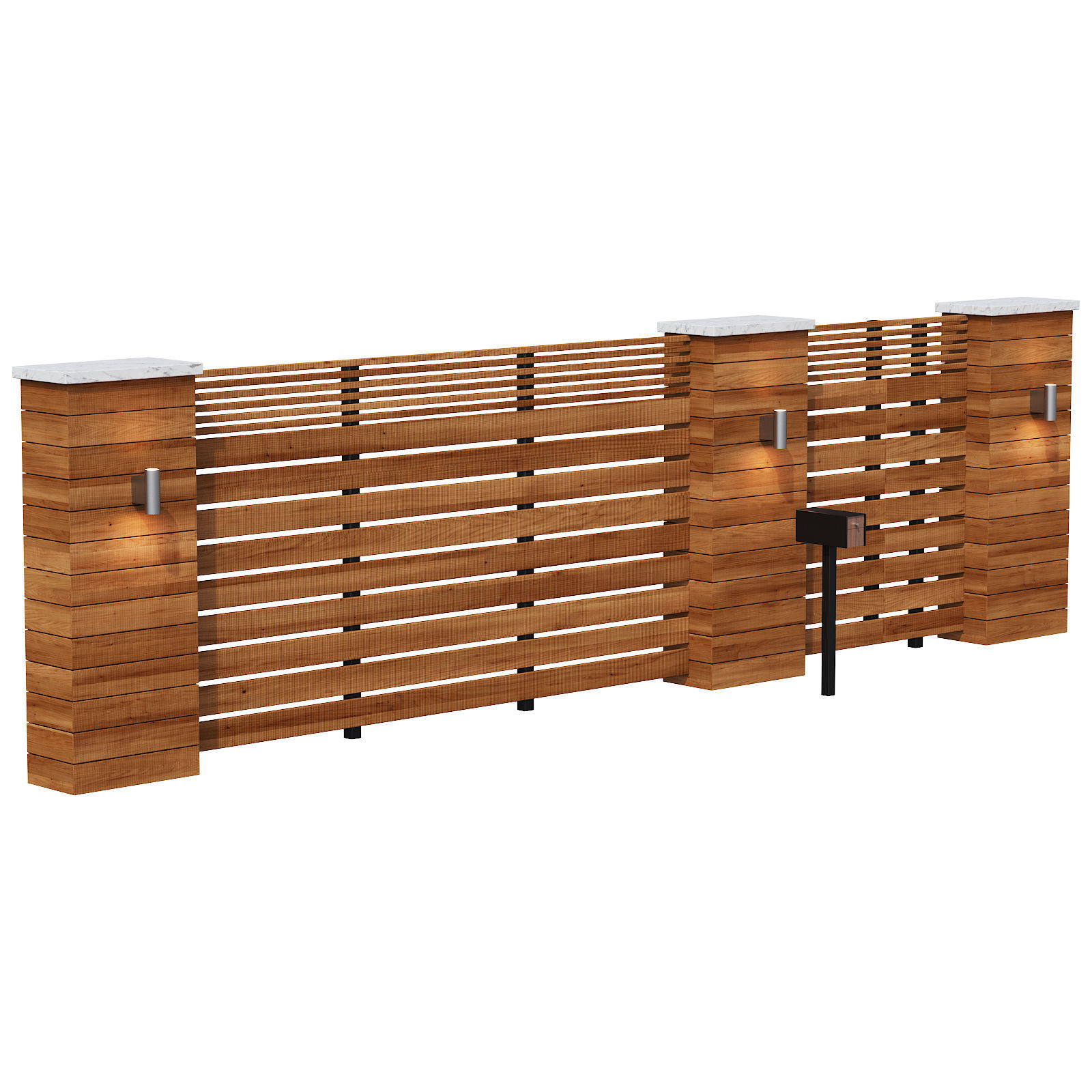 043 Modern Fence 01 3D model_16