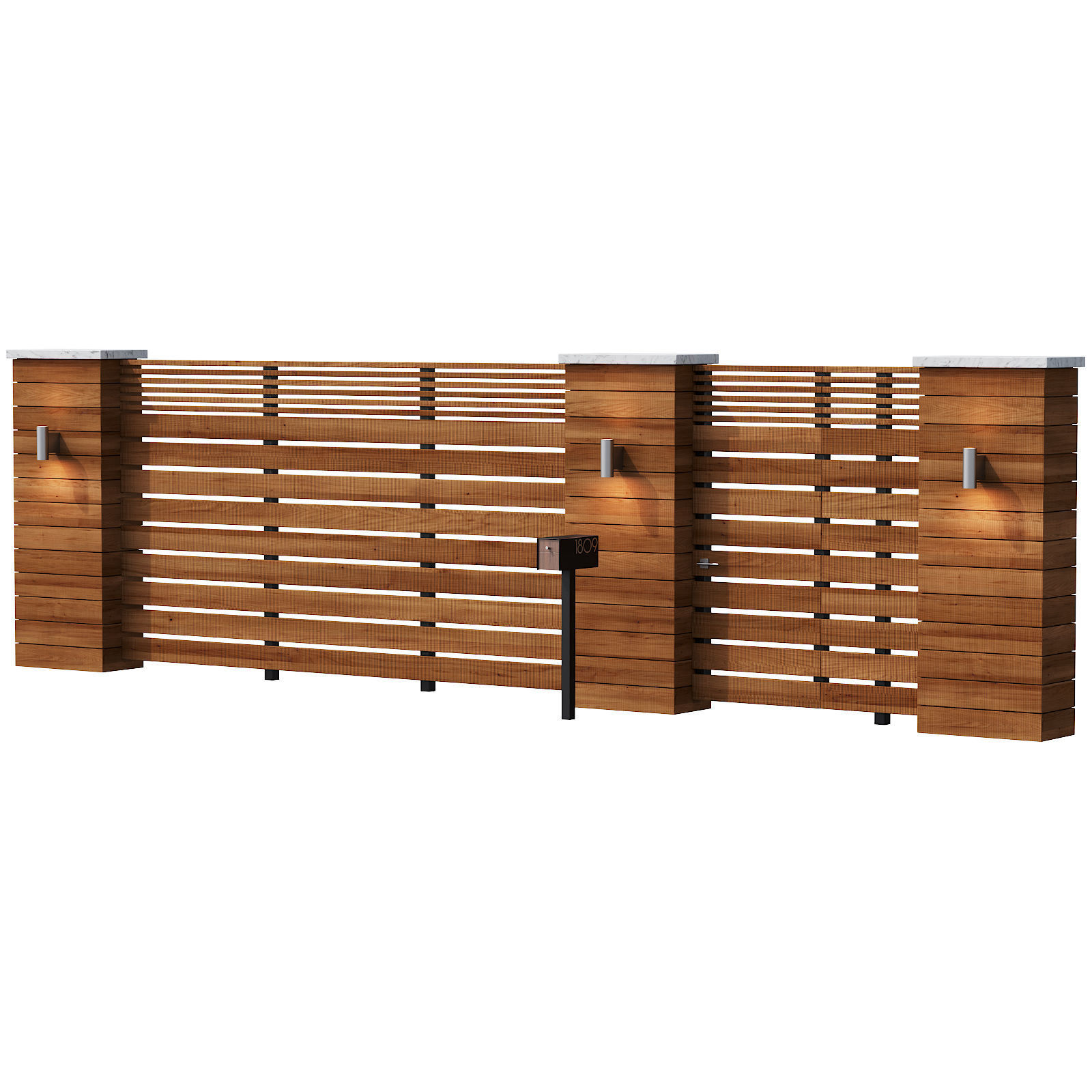 043 Modern Fence 01 3D model_10