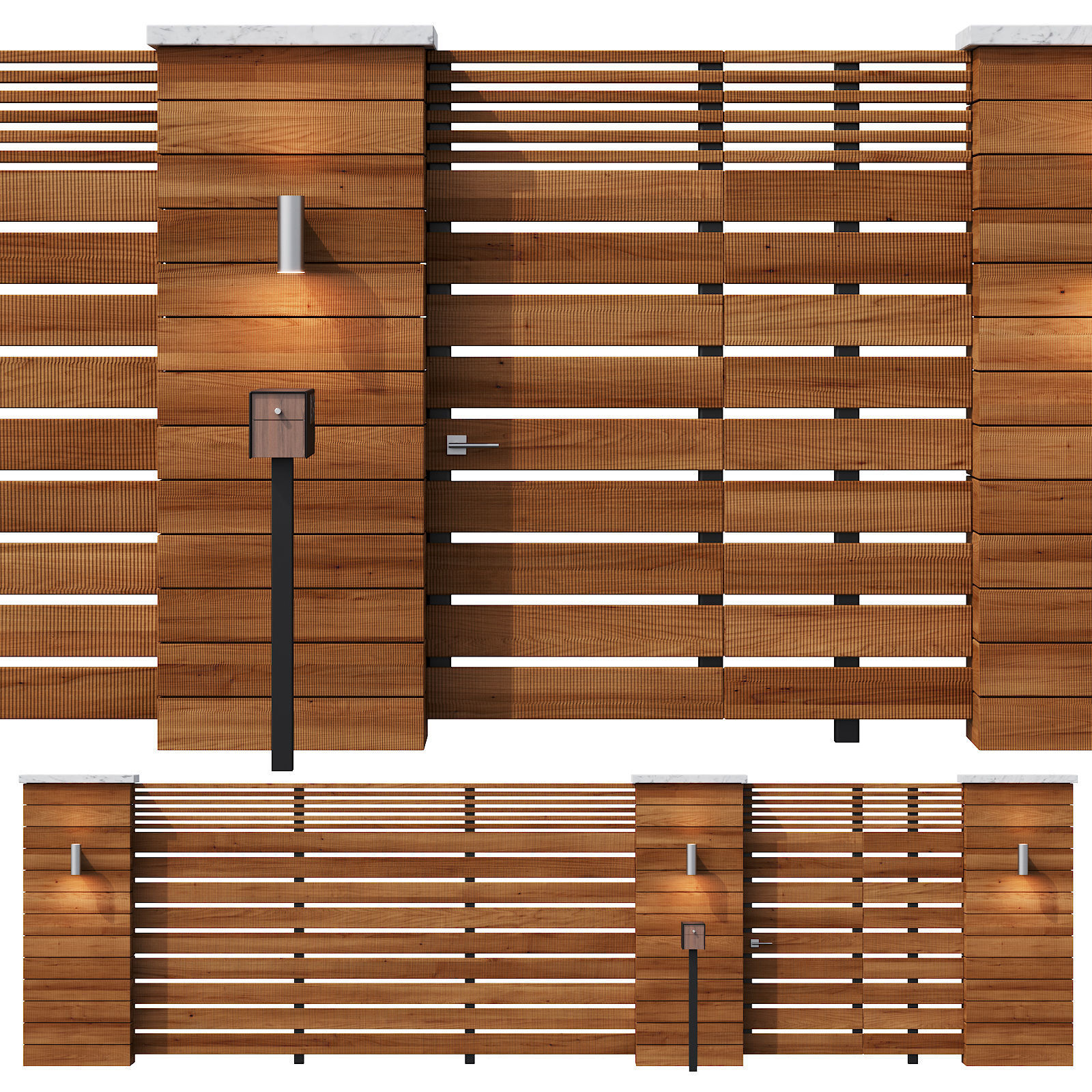 043 Modern Fence 01 3D model_3