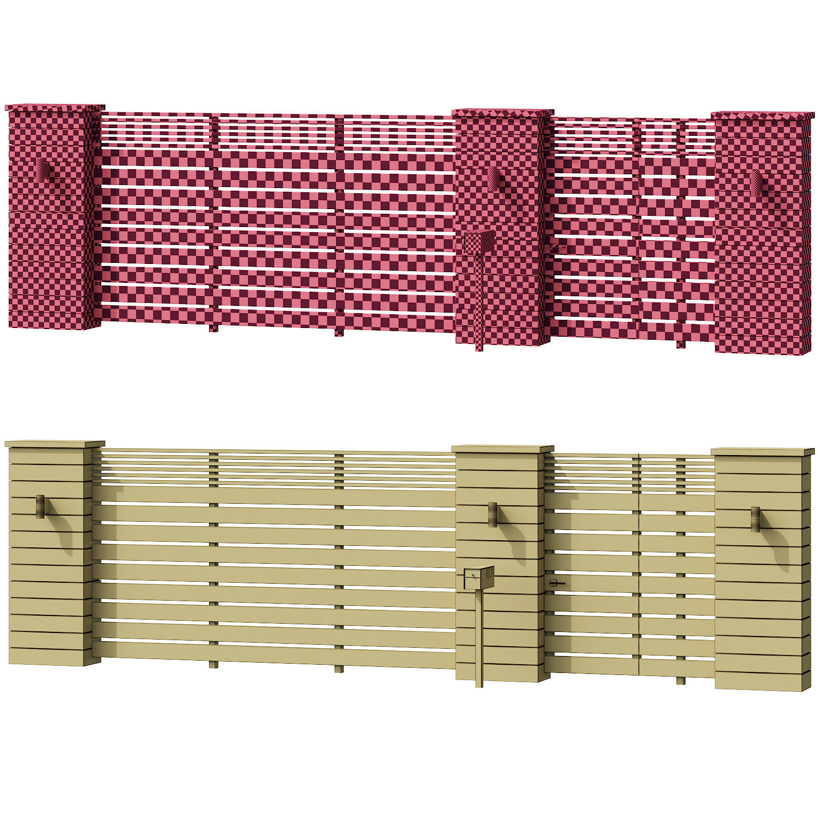 043 Modern Fence 01 3D model_5