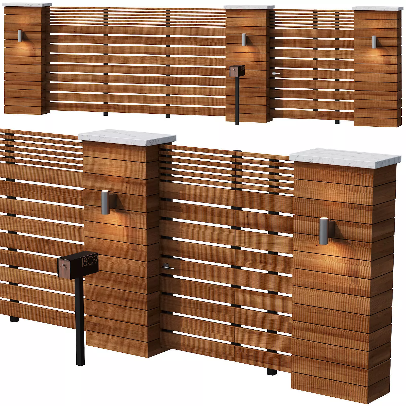 043 Modern Fence 01 3D model_0