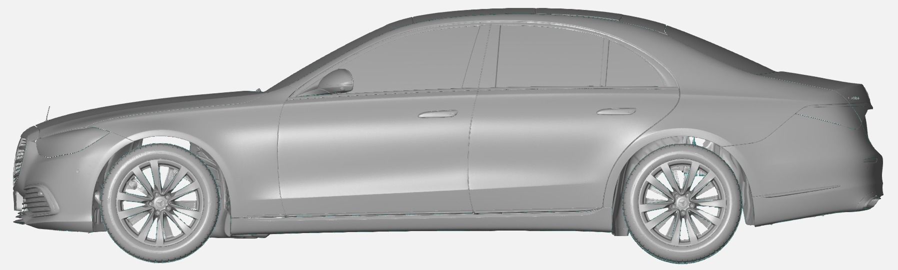 Mercedes S-Class 400d 2021 - Exterior Scan 3D model_2