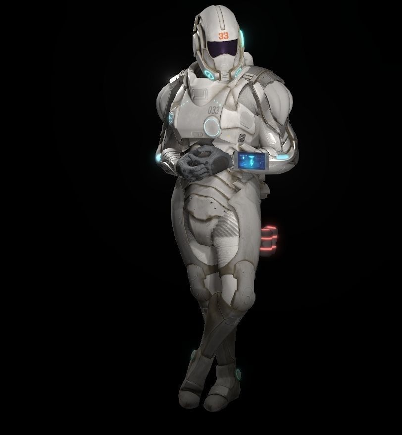 Space combat suit Low-poly 3D model_20