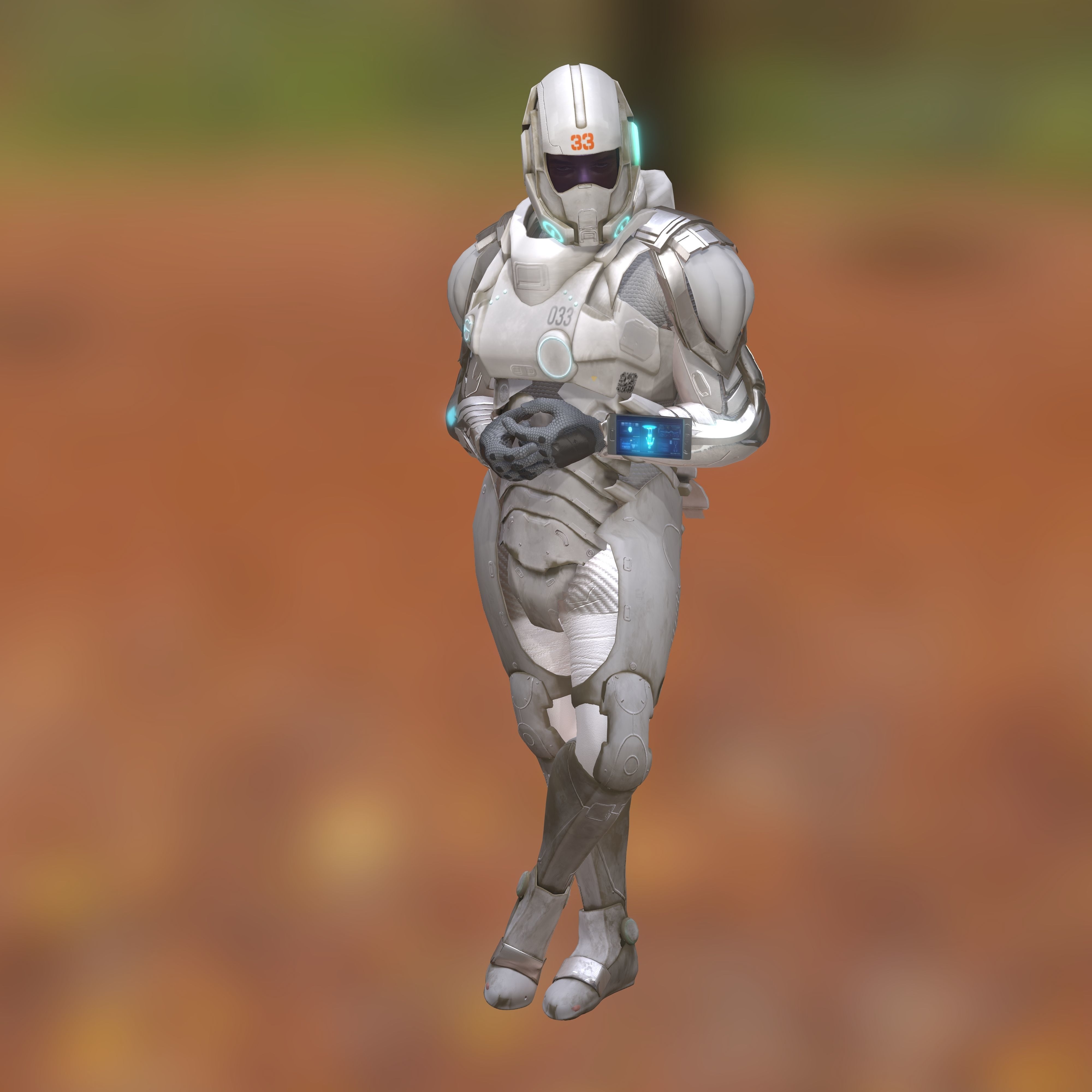 Space combat suit Low-poly 3D model_24