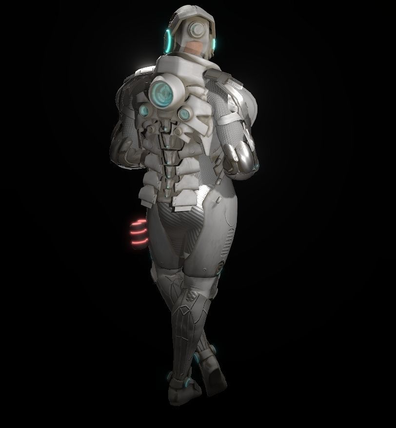 Space combat suit Low-poly 3D model_18