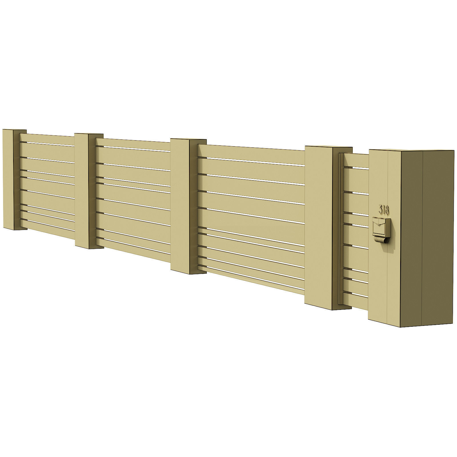 045 Modern Fence 03 3D model_5