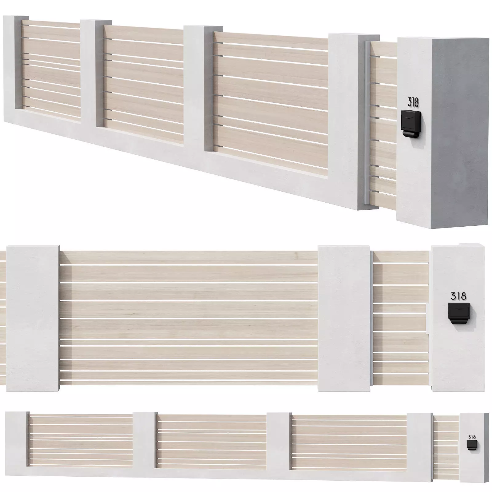 045 Modern Fence 03 3D model_0