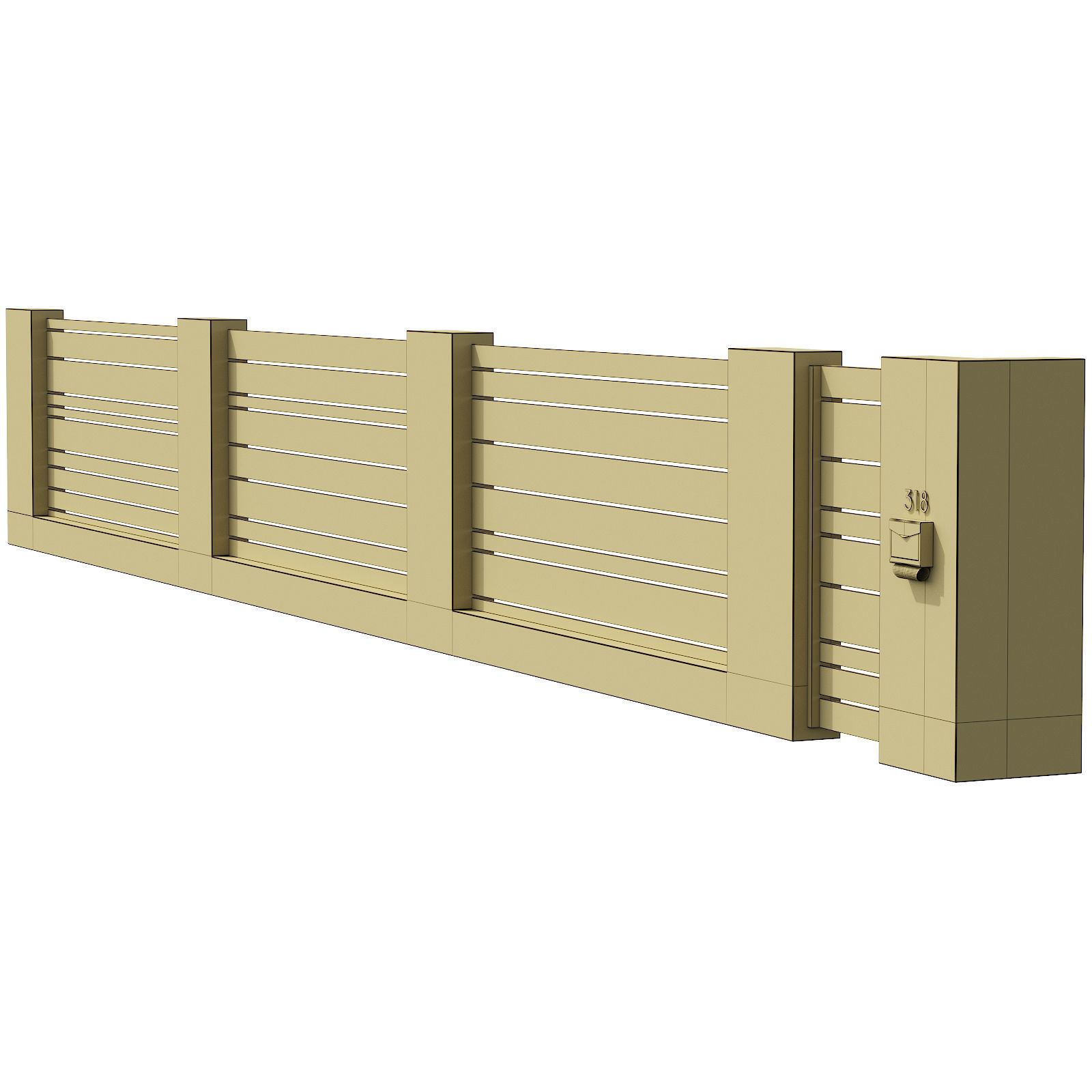 045 Modern Fence 03 3D model_7