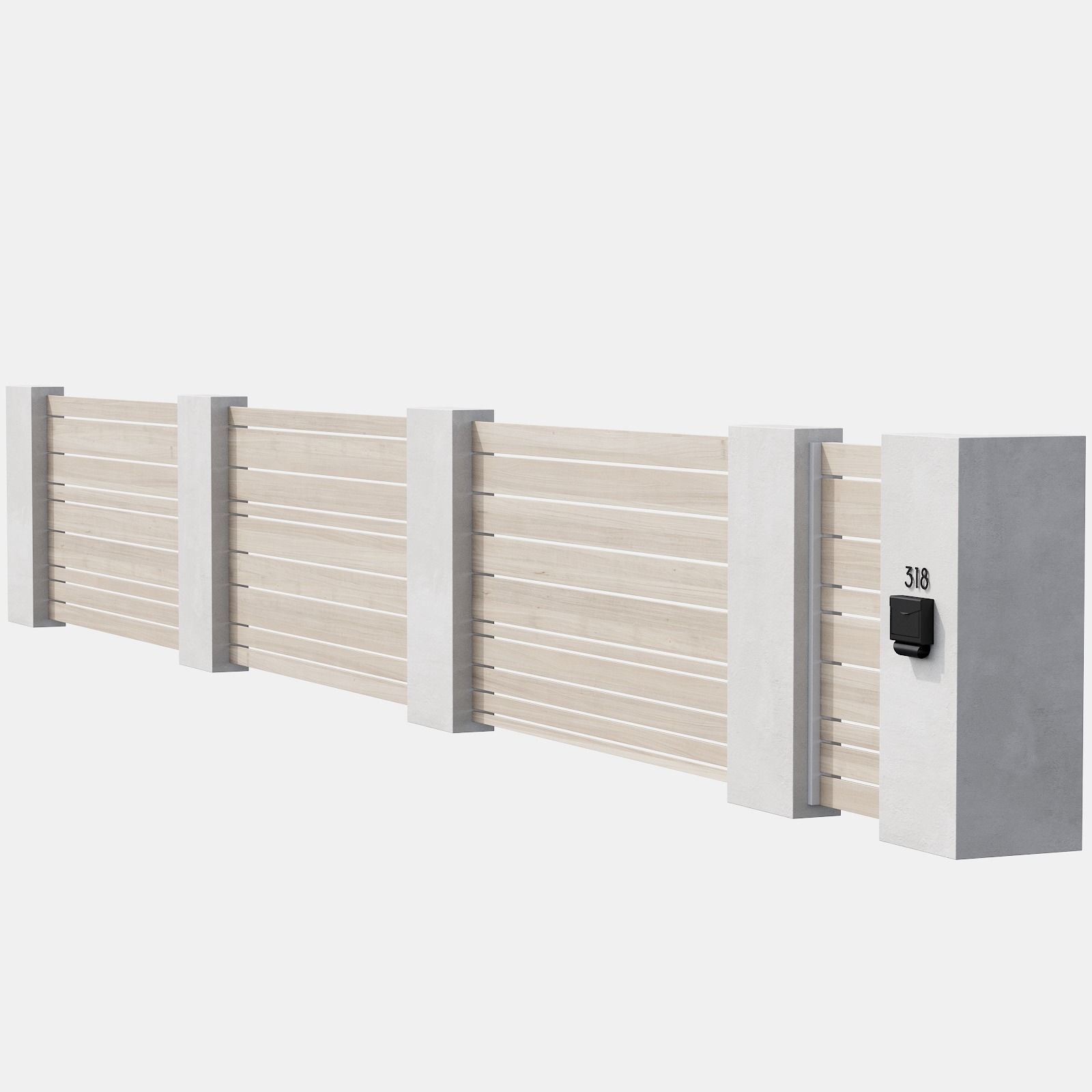 045 Modern Fence 03 3D model_12