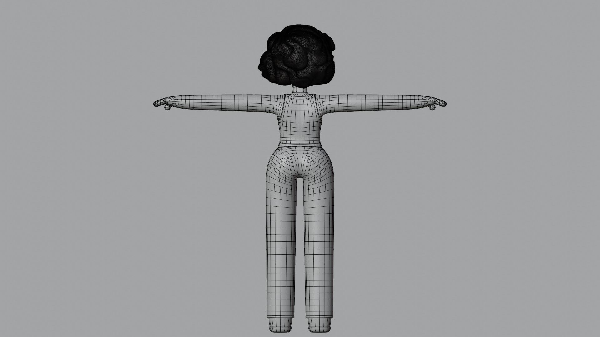 Minimal Cartoon Character Women 3D model_21