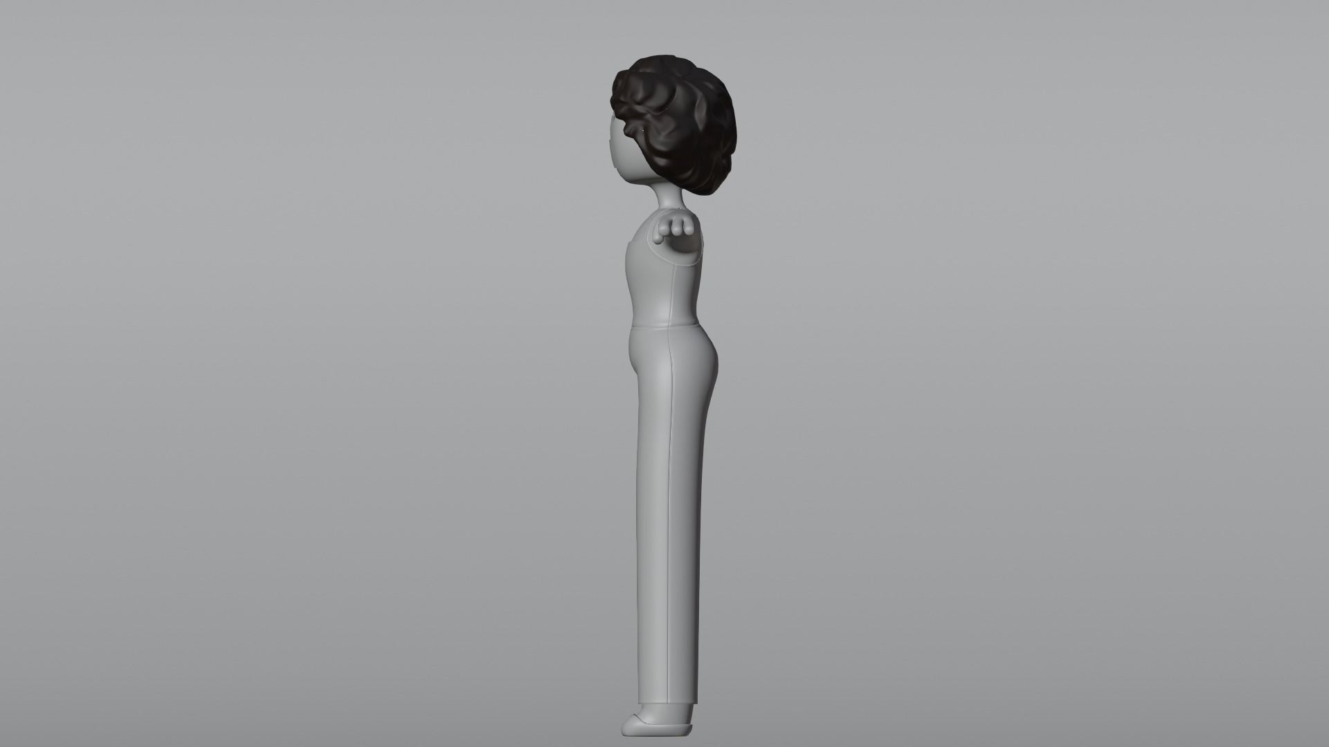 Minimal Cartoon Character Women 3D model_18