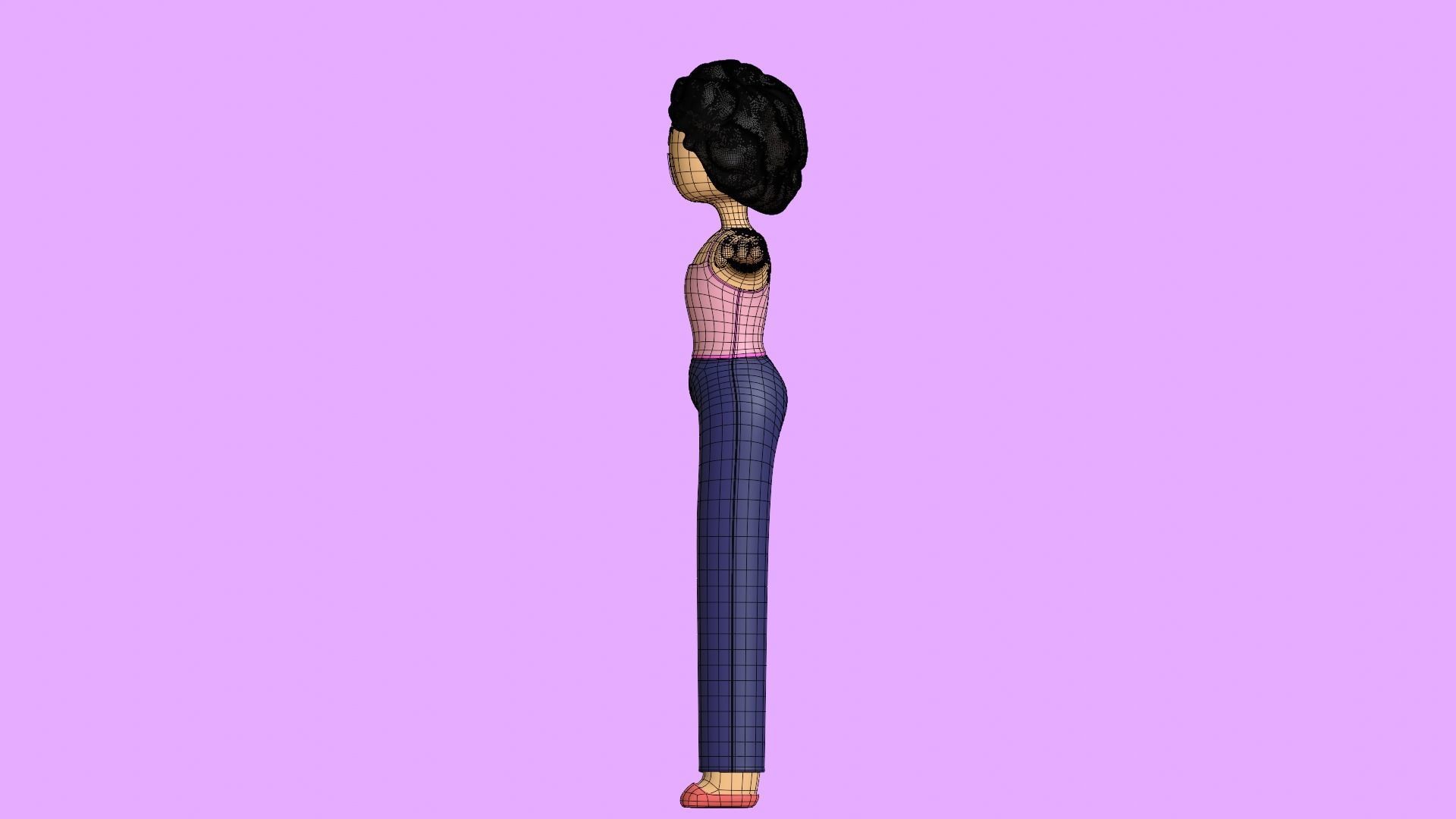 Minimal Cartoon Character Women 3D model_26