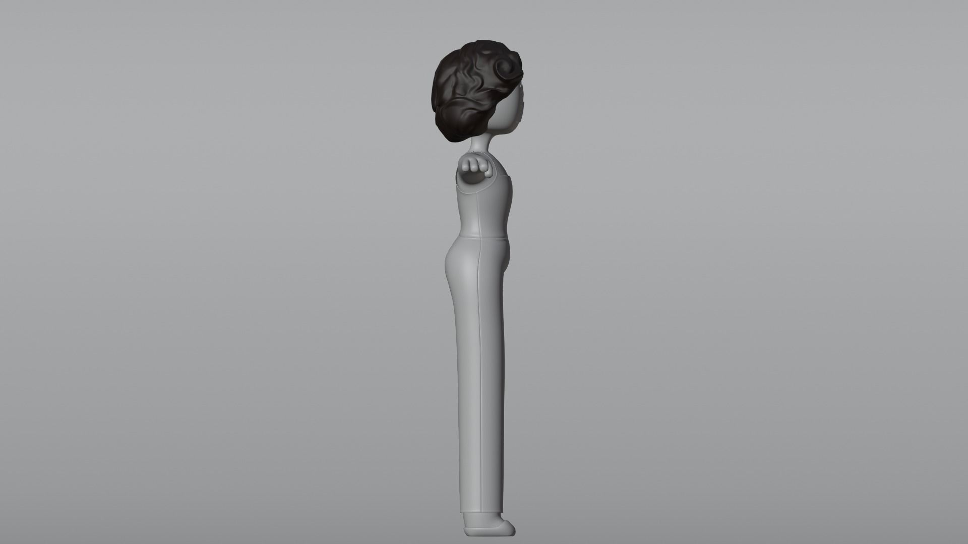 Minimal Cartoon Character Women 3D model_16