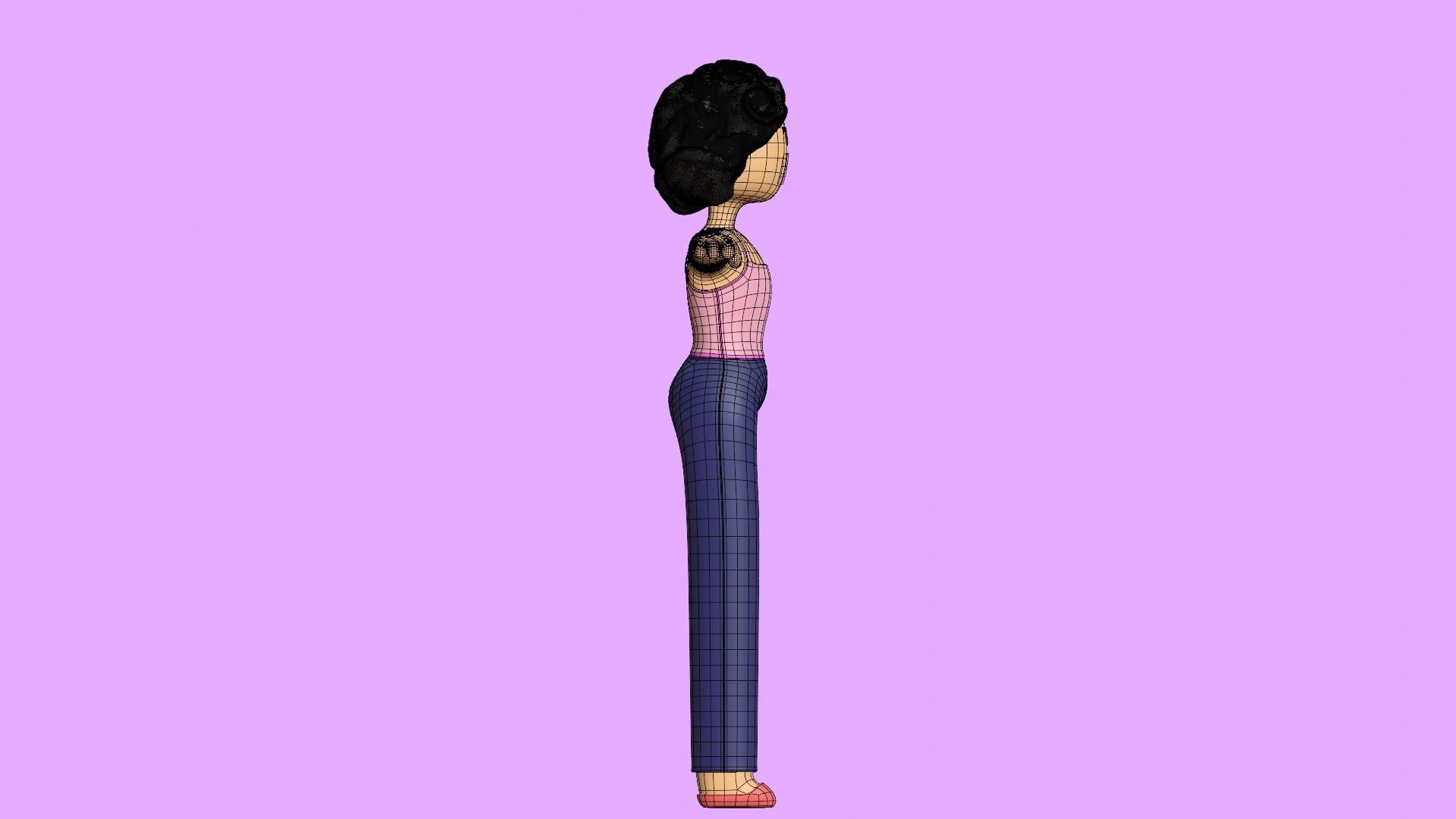 Minimal Cartoon Character Women 3D model_24