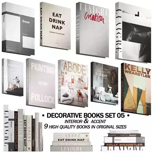 046 Decorative books set 05 neutral 02 3D model