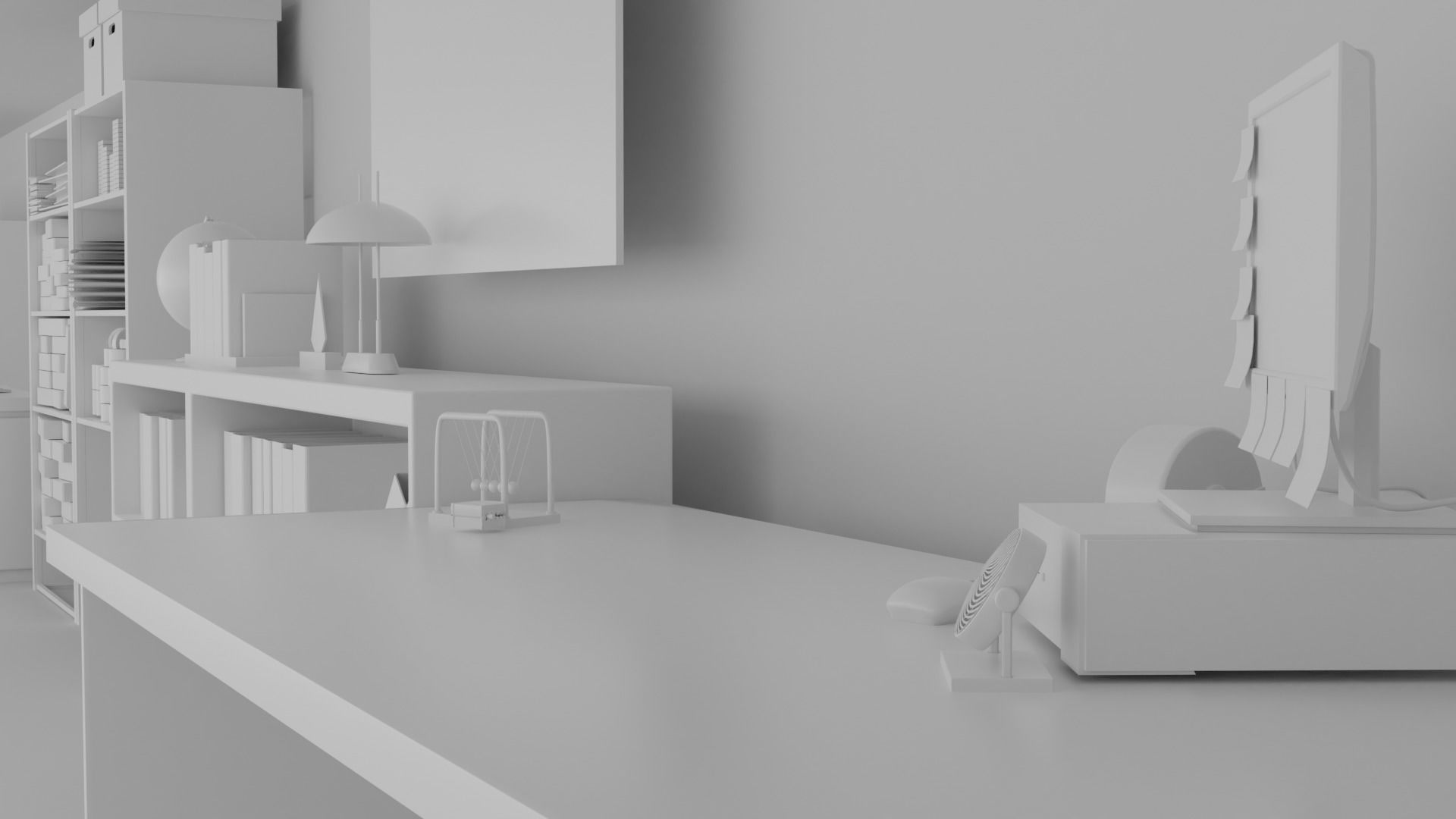 Office objects to speed up your project Low-poly 3D model_1