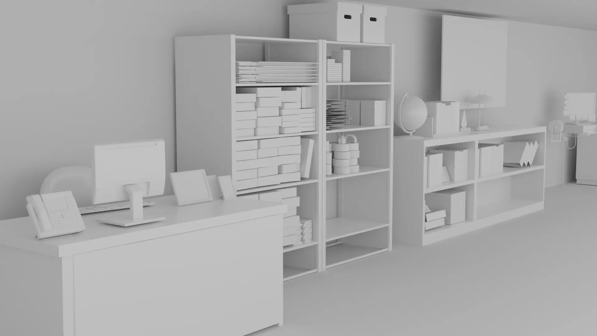 Office objects to speed up your project Low-poly 3D model_0