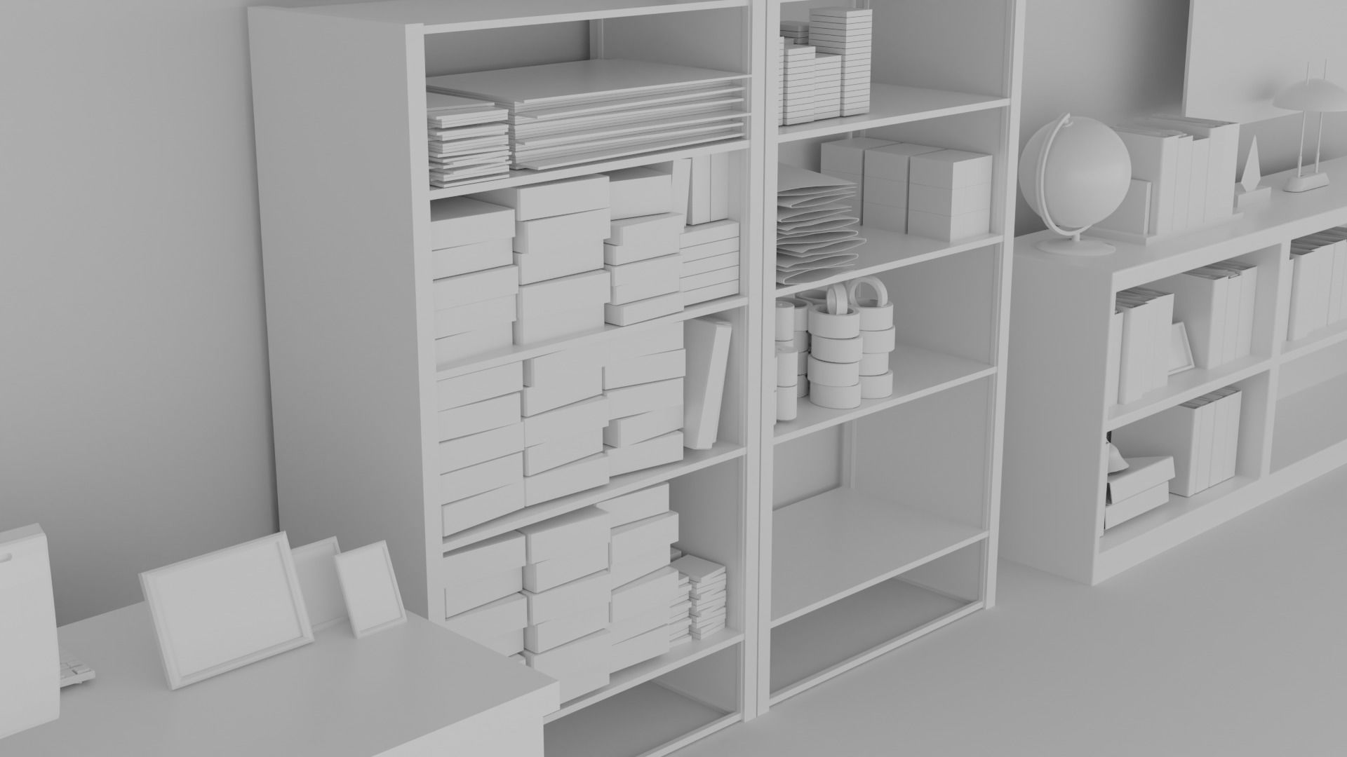 Office objects to speed up your project Low-poly 3D model_3