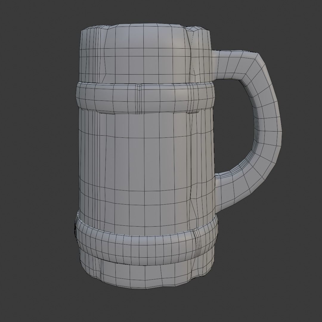 Stylized Wooden Cup PBR low poly game ready Free low-poly 3D model_6